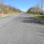 gesperrte Straße auf die Halde